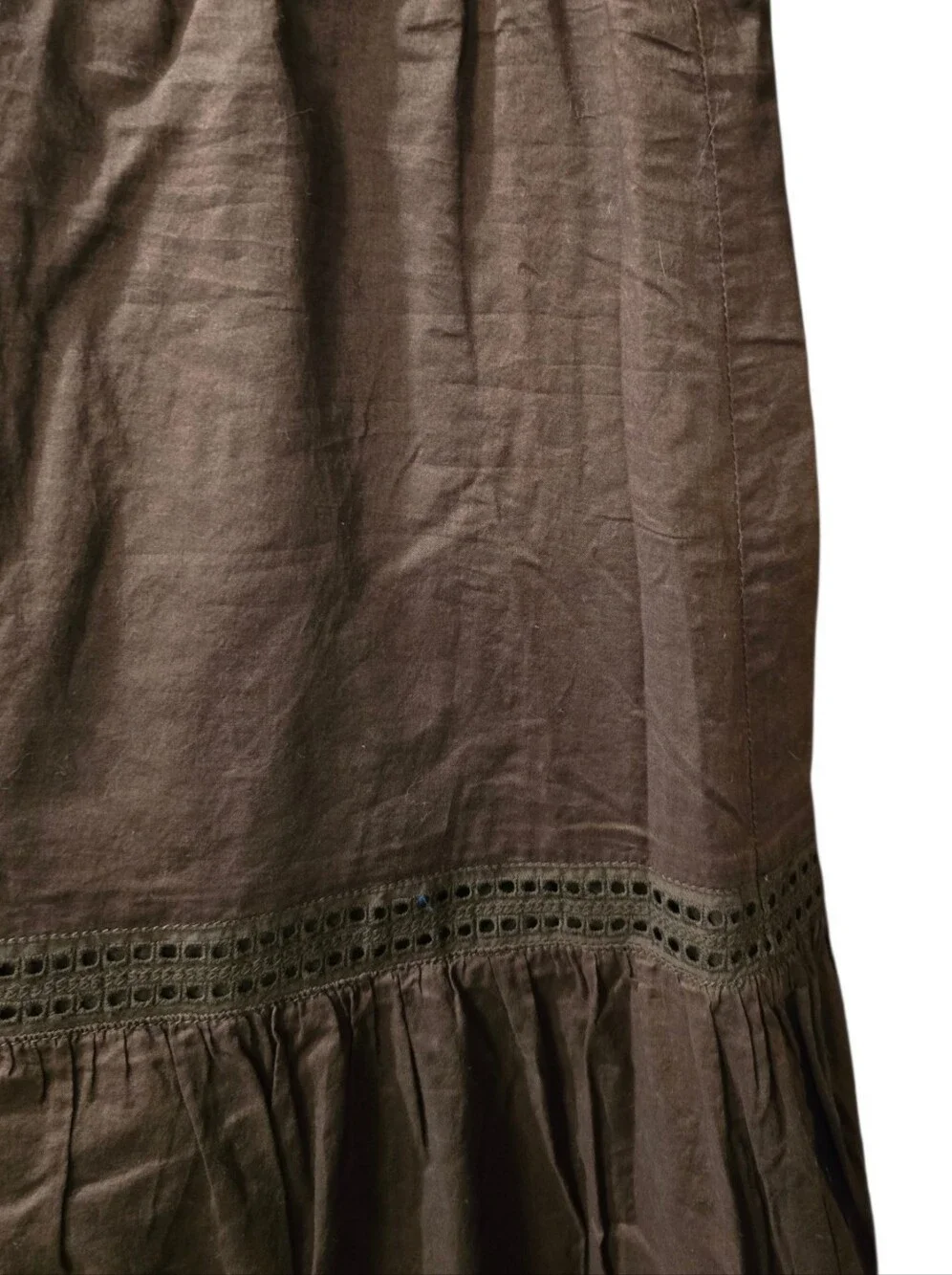 Modern / Y2K Era (RN 54023) Unbranded Tiered Maxi Skirt Brown Small Medium